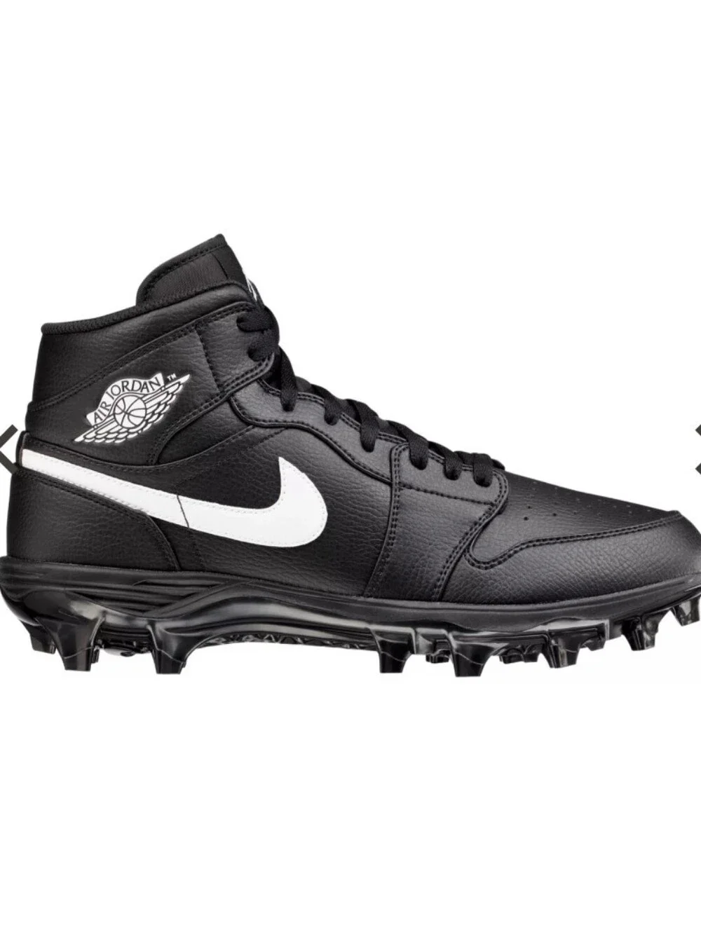 Jordan 1 Mid TD Mens Football Cleats Size 9.5 Black and White